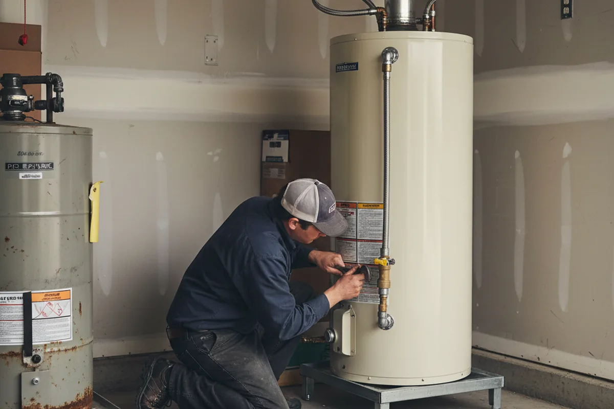 Water heater and shutoff valve replacement in Travis Afb
