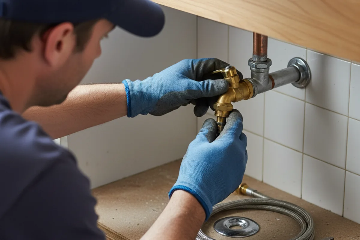 Shutoff valve and fitting work during Emergency Plumbing in Travis Afb